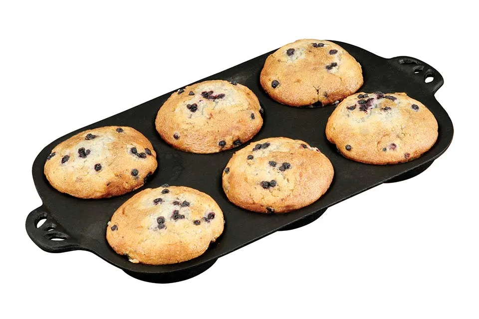 Grandhall Cast iron Hamburger Bun/Muffin Pan 40x23x2,5 cm - 