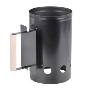 Elite BBQ briketten/houtskool starter - metaal - houten handvat - BBQ snel starter - 27 cm -
