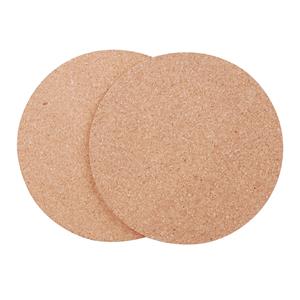 Urban Living Pannen onderzetters rond - set 2x stuks - van kurk - dia 18 cm -