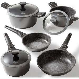 STONELINE Imagination PLUS Kochgeschirr-Set, 8-tlg., mit abnehmbaren Griffen