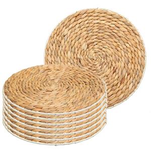 Secret de Gourmet Placemat van afgewerkt zeegras - 8x - naturel - rond - dia 35 cm -