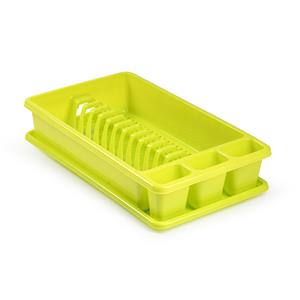 PlasticForte Afwas afdruiprek met lekbak - groen - kunststof - 45 x 26 x 9 cm -