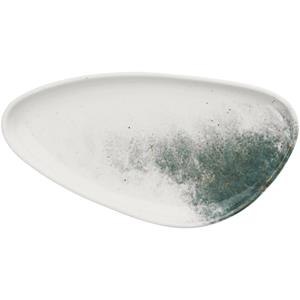 Vega Platte schaal Purior; 35.5x18.5x3.4 cm (LxBxH); wit/petrol; 4 stuk / verpakking