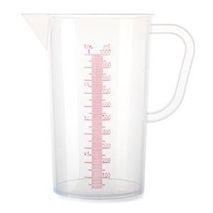 PlasticForte Keuken Voedsel maatbeker/mengbeker - kunststof - transparant - 1300 ml - schenktuit -