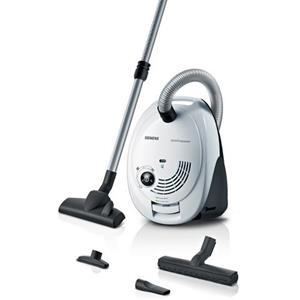 SIEMENS Stofzuiger VS06WH1T, Made in Germany, hygiënefilter, compact, licht hoge zuigkracht, speciale harde vloermondstuk, geïntegreerde accessoires, wit