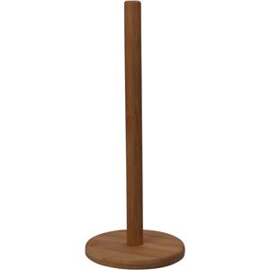Excellent Houseware Keukenrolhouder - bamboe hout - staand model - D14 x H32 cm -