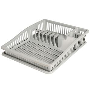 Urban Living Afwas afdruiprek met lekbak - grijs - kunststof - x 31 x 8 cm -