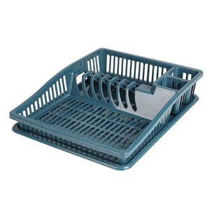 Urban Living Afwas afdruiprek met lekbak - petrol blauw - kunststof - x 31 x 8 cm -