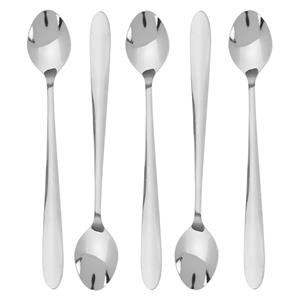 Excellent Houseware Koffielepels/theelepels - 5x - RVS - 21 cm - latte macchiato - dessertlepels -
