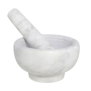 Merkloos Vijzel met stamper marmer D12 x H6 cm -