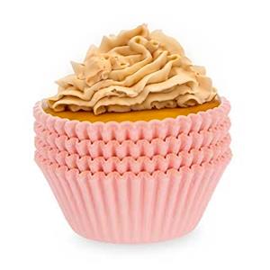 Muffin en cupcakes vormpjes - papier - roze - set 100x stuks - Dia 10 cm -