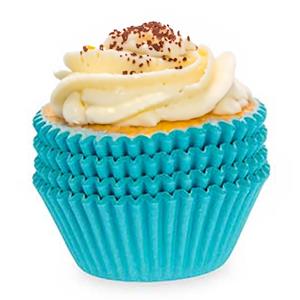 Muffin en cupcakes vormpjes - papier - blauw - set 100x stuks - Dia 11 cm -