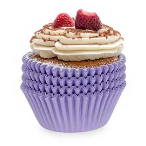 Muffin en cupcakes vormpjes - papier - paars - set 100x stuks - Dia 11 cm -