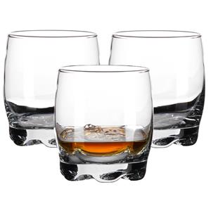 whisky/water/drinkglazen Adora - verdikte bodem - 3x stuks - 290 ml -