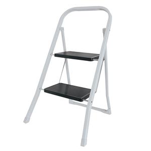 Huishoudtrapje - inklapbaar - met 2 treden - metaal - Lengte 80 cm - opstap trapje -