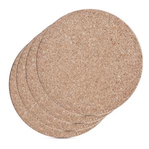 Zeller Pannenonderzetter - 4x - kurk - rond - Dia 17 cm - tot 220 graden - ovenschalen/kookpannen -