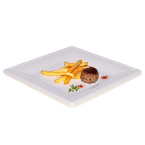Merkloos BBQ/Verjaardag feest bordjes - 16x - 1-vaks - wit - D21 cm - suikerrietpulp - composteerbaar -