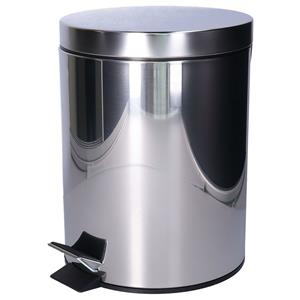 CM Pedaalemmer Shine - zilver - 5L - metaal - toilet/badkamer -