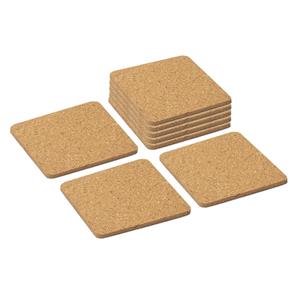 Alessandro Onderzetters voor glazen - 8x - vierkant - kurk - 10 x 10 cm -