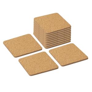 Alessandro Onderzetters voor glazen - 12x - vierkant - kurk - 10 x 10 cm -