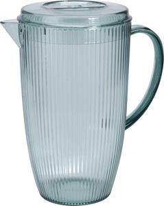 Excellent Houseware Sapkan/schenkkan karaf met deksel - 2.5 liter/2500 ml - transparant groen - kunststof -