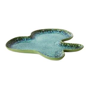 HKLIVING-collectie Schelp bord groenblauw - 39,5x38cm