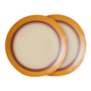 HKLIVING-collectie 70s servies: dinerborden coconut - set van 2