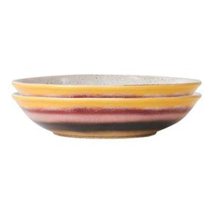 HKLIVING-collectie 70s servies: kerrie kommen hibiscus - set van 2