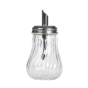 Alessandro Suikerpot - glas/rvs - transparant/zilver - 7 x 14 cm -