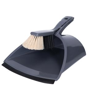 Buemag Stoffer en Blik - set - grijs - - 32 x 28 x 17 cm - binnen en buiten -
