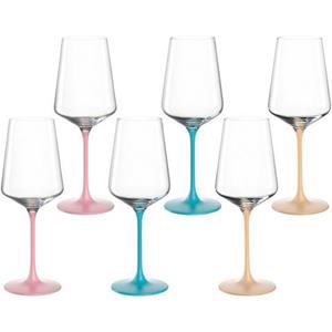 LEONARDO Wijnglas Kelchglas BRERA, 400 ml, gekleurd assorti, 6-delig set (set)