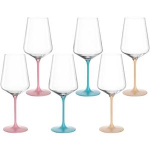 LEONARDO Wijnglas Kelchglas BRERA, 560 ml, gekleurd assorti, 6-delig set (set)