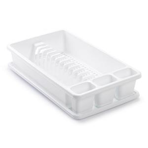 PlasticForte Afdruiprek met lekbak - wit - 45 x 26 cm - afwasrek -