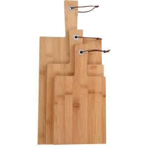 Excellent Houseware Set van 6x stuks bamboe houten snijplanken -
