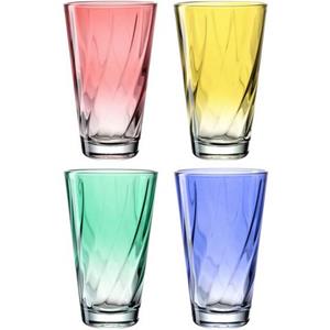 LEONARDO 4er-Gläserset  Twist ¦ transparent/klar ¦ Glas  - Möbel Kraft