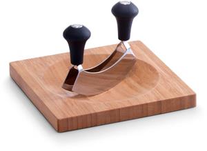 Zeller Present Kruidensnijplank Bamboo RVS wiegemes inclusief (set, 2 stuks)