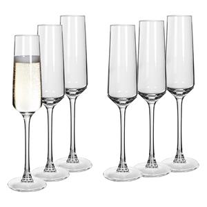 Alessandro Champagneglazen Excalibur - 6x stuks - glas - 200 ml -