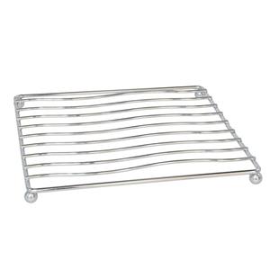 Merkloos Pannen onderzetter - metaal - zilver - 17 x 17 cm - pannen/ovenschalen onderzetter -