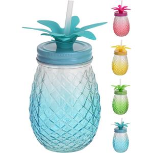 Excellent Houseware Drinkglas Met Rietje 400ml