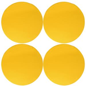 Wicotex Placemats Uni - 4x - geel - rond cm - anti slip laag - Teflon coating toplaag -