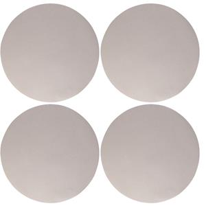 Wicotex Placemats Uni - 4x - grijs - rond cm - anti slip laag - Teflon coating toplaag -
