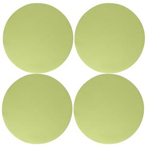 Wicotex Placemats Uni - 4x - lime groen - rond cm - anti slip laag - Teflon coating toplaag -