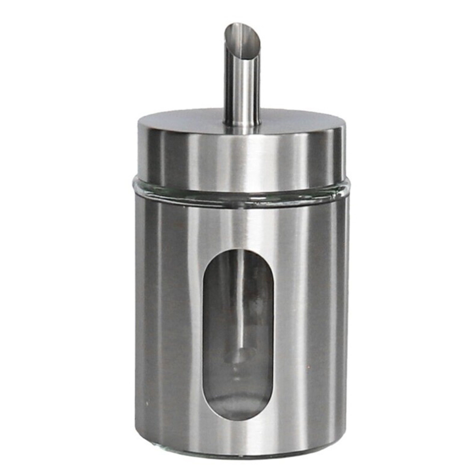 Gerimport  Suikerpot/suikerstrooier - RVS metaal - met strooi tuit - 260 ml - zilver -