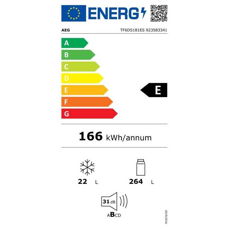 AEG TF6DS181ES Inbouw koelkast met vriesvak