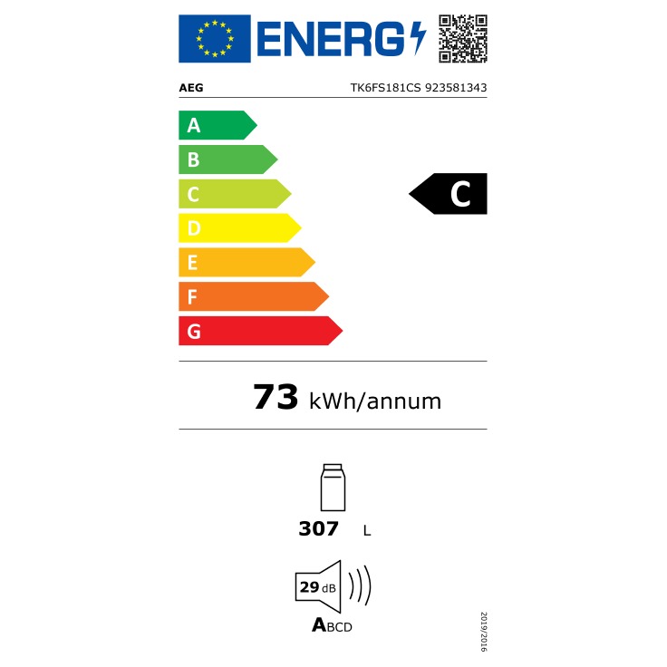AEG TK6FS181CS Inbouw koel-vriescombinatie