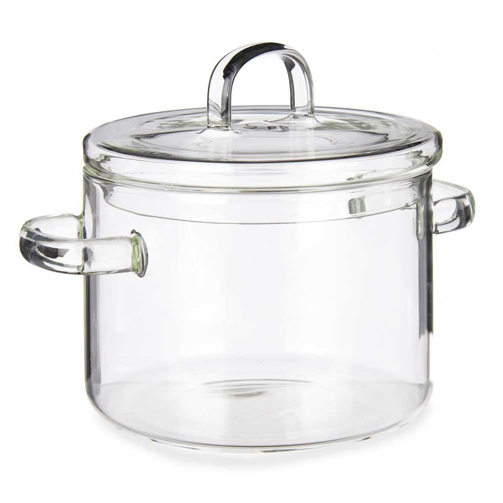 Vivalto Kookpan met deksel - glas - 1.4L - 15x20 cm - transparant -