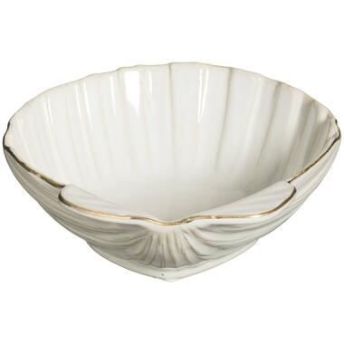 Leen Bakker Deco schaal Schelp - off-white - 5x15,5x16 cm