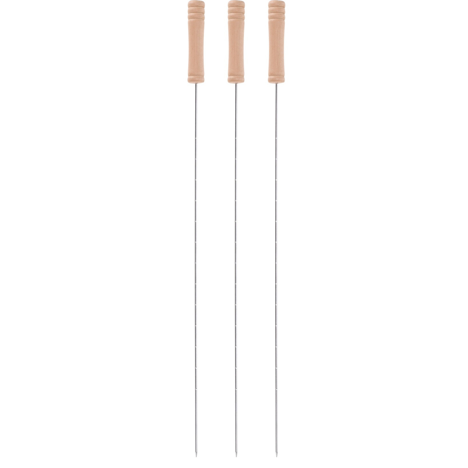 Elite BBQ/barbecue spiesen/vleespennen - 4x - metaal/hout - cm - extra lang -