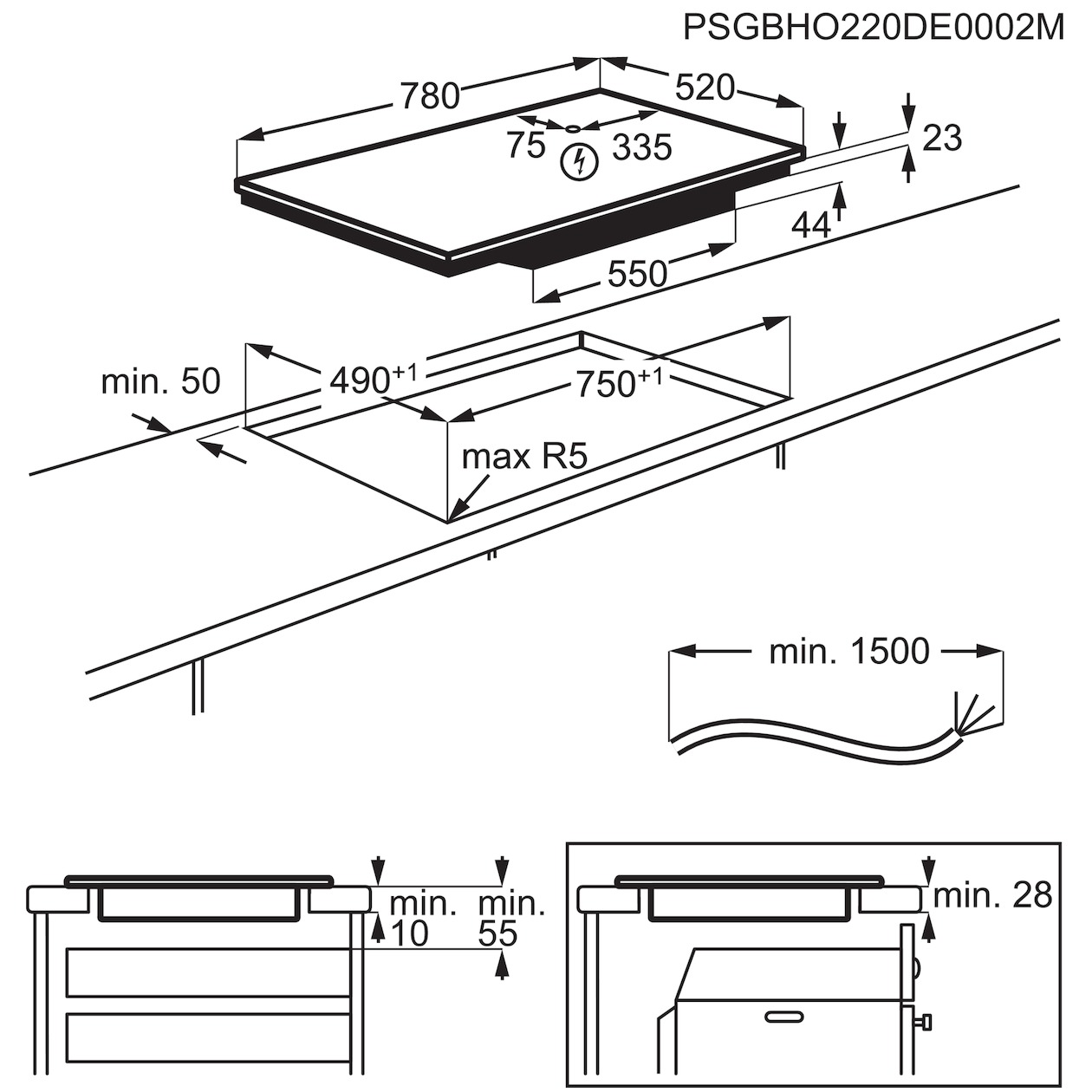 AEG TI84IB1FFB Inductie inbouwkookplaat Zwart
