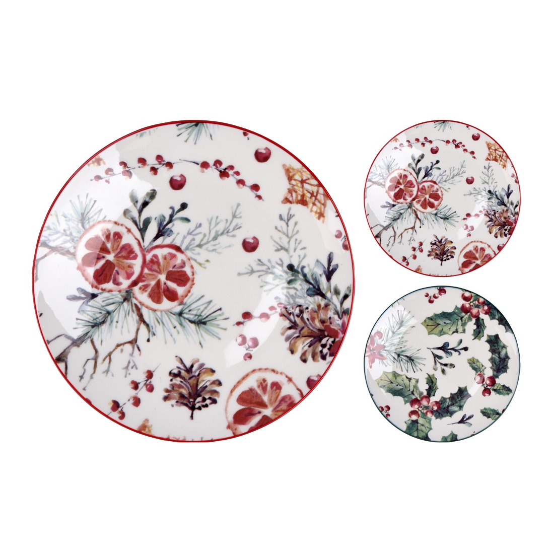 Bord 19cm porselein 2ass kerst - 